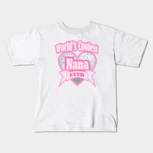 1980s Cute Grey Pink Best Grandma World's Coolest Nana Kids T-Shirt